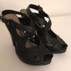 Worthington | Chunky Heel Black Sandals | Size 7